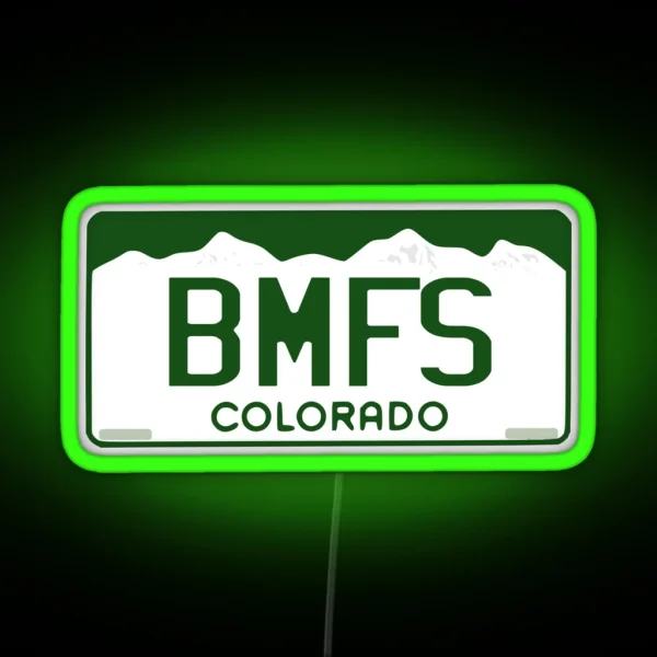 BMFS Colorado License Plate RGB Neon Sign