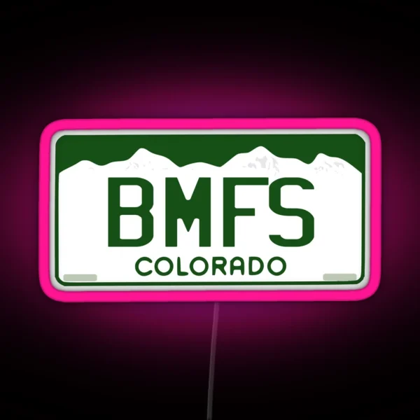BMFS Colorado License Plate RGB Neon Sign