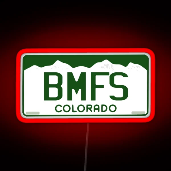 BMFS Colorado License Plate RGB Neon Sign