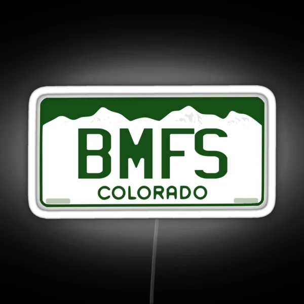 BMFS Colorado License Plate RGB Neon Sign