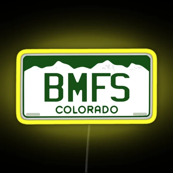 BMFS Colorado License Plate RGB Neon Sign