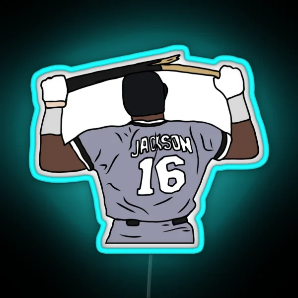 Bo Jackson Breaking A Bat RGB Neon Sign