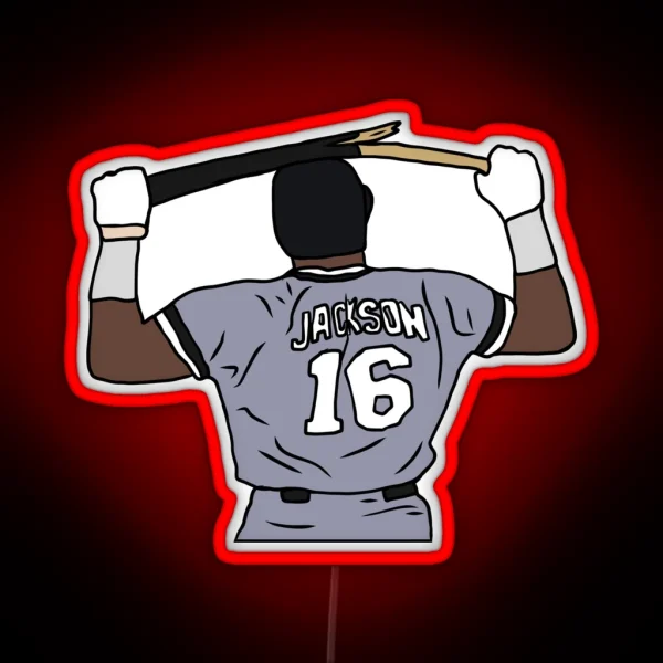 Bo Jackson Breaking A Bat RGB Neon Sign