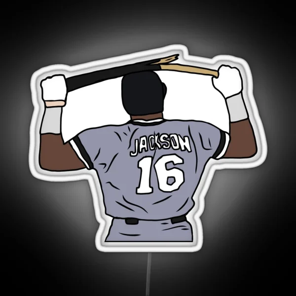 Bo Jackson Breaking A Bat RGB Neon Sign