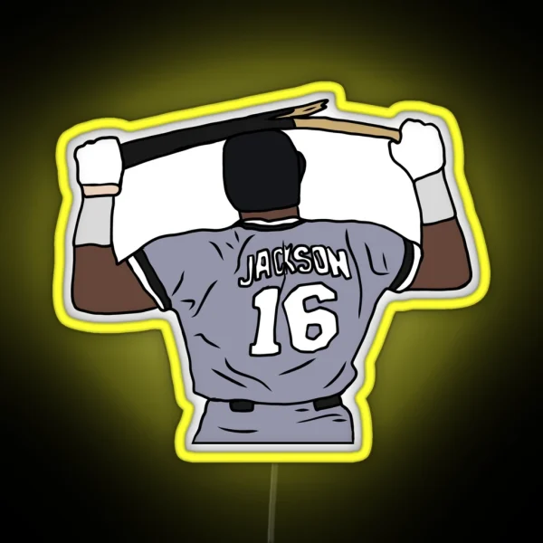 Bo Jackson Breaking A Bat RGB Neon Sign