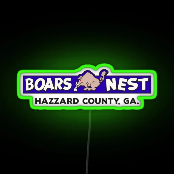 Boars Nest Hazzard County RGB Neon Sign