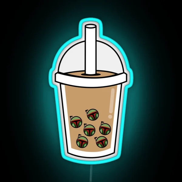Boba Fett Boba Tea RGB Neon Sign