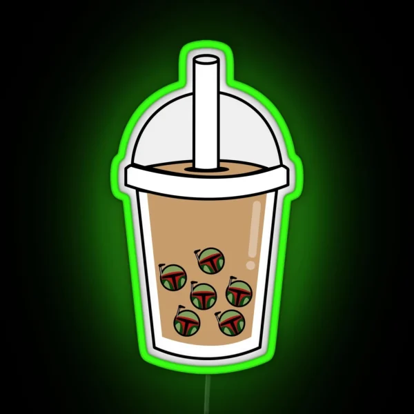 Boba Fett Boba Tea RGB Neon Sign
