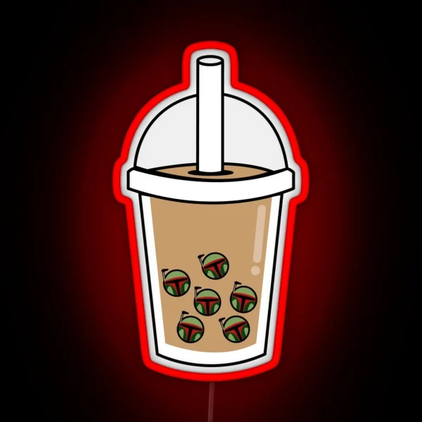 Boba Fett Boba Tea RGB Neon Sign