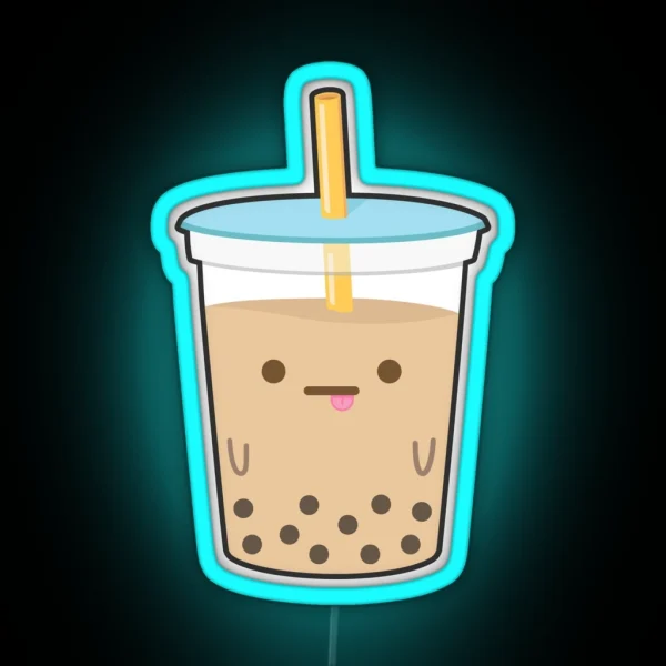 Boba Milk Tea Derp RGB Neon Sign