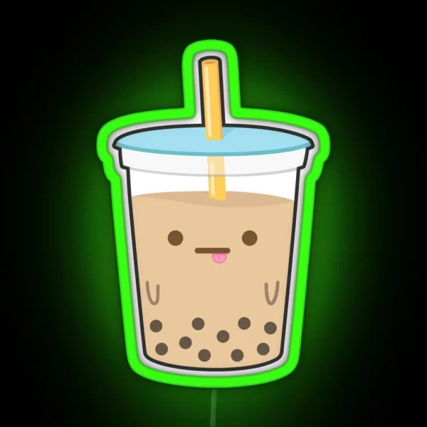 Boba Milk Tea Derp RGB Neon Sign