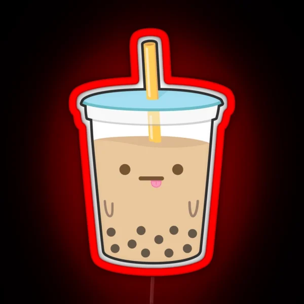 Boba Milk Tea Derp RGB Neon Sign