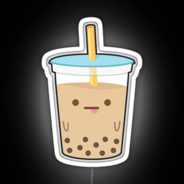 Boba Milk Tea Derp RGB Neon Sign