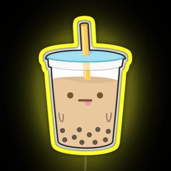 Boba Milk Tea Derp RGB Neon Sign