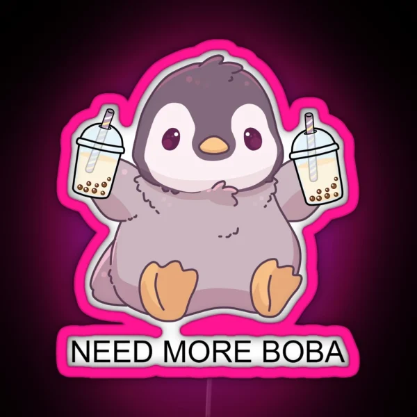 Boba Pengu RGB Neon Sign