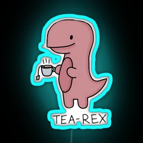 Boba Tea Rex Cute And Fun Tea RGB Neon Sign