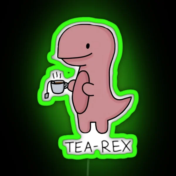 Boba Tea Rex Cute And Fun Tea RGB Neon Sign