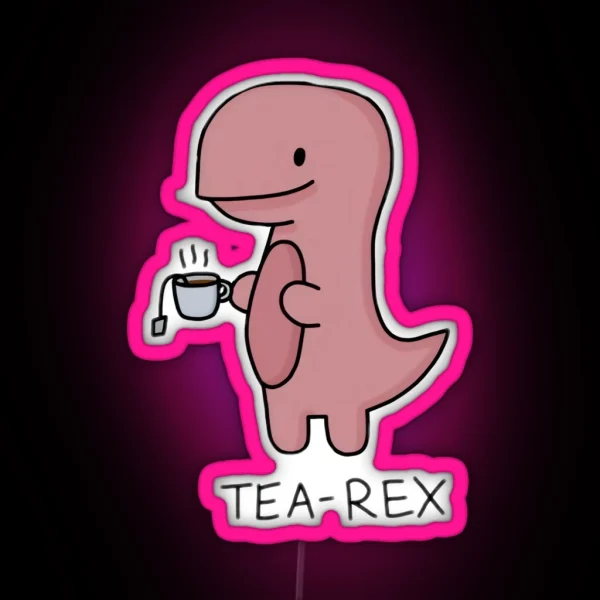 Boba Tea Rex Cute And Fun Tea RGB Neon Sign
