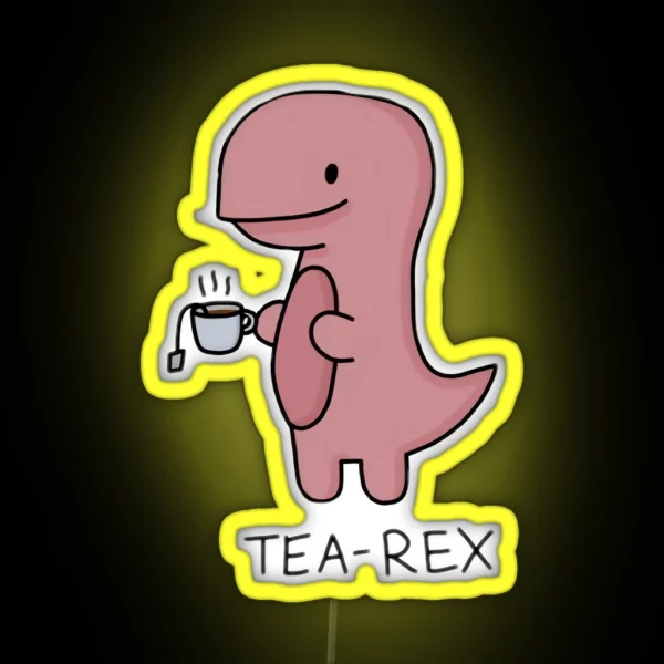 Boba Tea Rex Cute And Fun Tea RGB Neon Sign