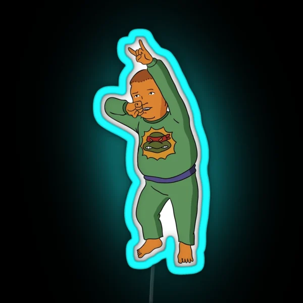Bobby Hill Teenage Mutant Ninja Turtles Pajamas RGB Neon Sign