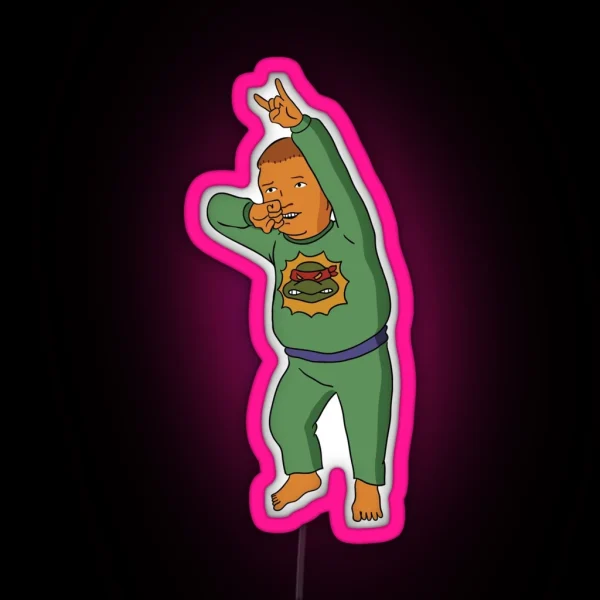 Bobby Hill Teenage Mutant Ninja Turtles Pajamas RGB Neon Sign