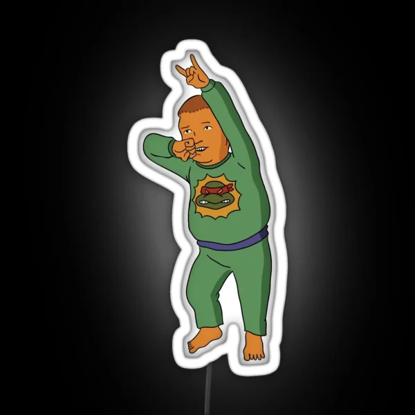 Bobby Hill Teenage Mutant Ninja Turtles Pajamas RGB Neon Sign