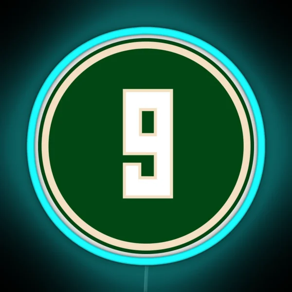 Bobby Portis Number 9 Jersey Milwaukee Bucks Inspired RGB Neon Sign