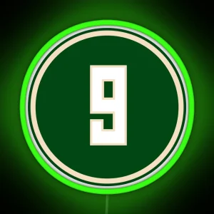 Bobby Portis Number 9 Jersey Milwaukee Bucks Inspired RGB Neon Sign