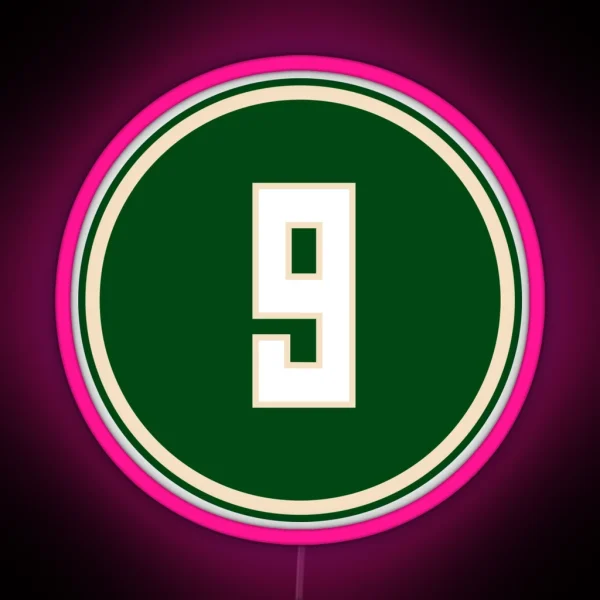 Bobby Portis Number 9 Jersey Milwaukee Bucks Inspired RGB Neon Sign