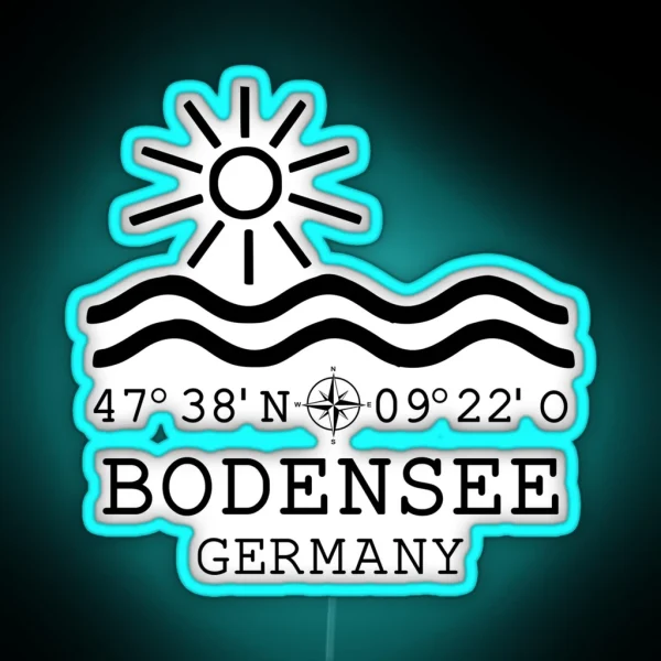 Bodensee Lake Water Germany Coordinates RGB Neon Sign