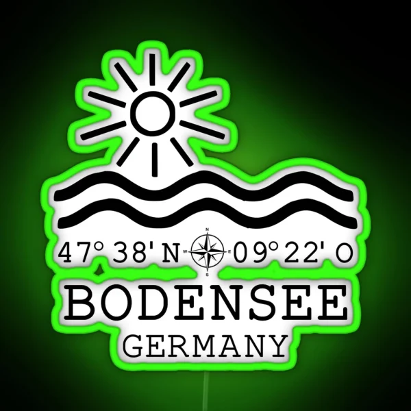 Bodensee Lake Water Germany Coordinates RGB Neon Sign
