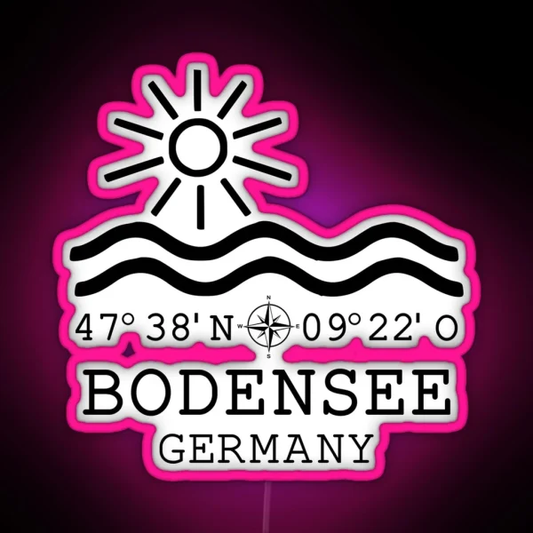Bodensee Lake Water Germany Coordinates RGB Neon Sign