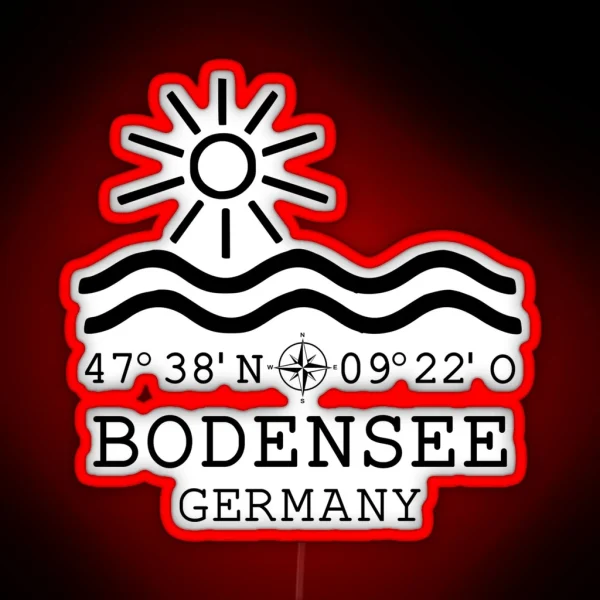 Bodensee Lake Water Germany Coordinates RGB Neon Sign