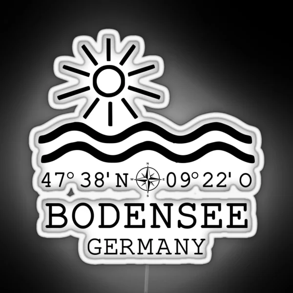 Bodensee Lake Water Germany Coordinates RGB Neon Sign