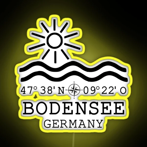Bodensee Lake Water Germany Coordinates RGB Neon Sign