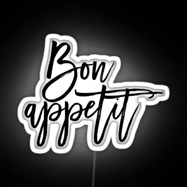 Bon Appetit Art Dining Room Print Printable Wall Art Kitchen Print Art Black White Home Decor Print Typography Kitchen RGB Neon Sign