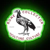 Rare Neon Wall Sign Art: Bone Collector Vulture Culture Decor