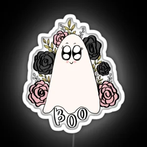 Boo And Flowers RGB Neon Sign