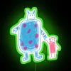 Whimsical RGB Neon Sign Featuring Adorable Feline and Canine Friends