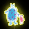 Whimsical LED neon decoration featuring colorful cat and kitten designs.