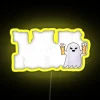 Spooky Animated Halloween Decor with RGB Colors, Neon Sign Display.