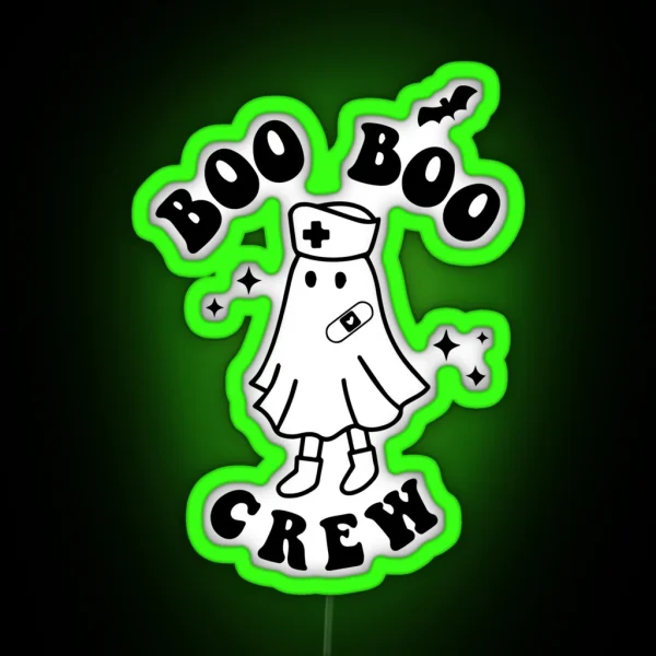 Boo Boo Cre Nurse Halloween RGB Neon Sign