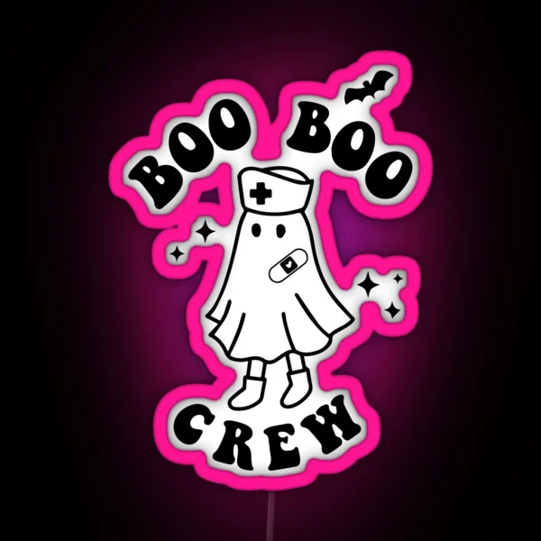 Boo Boo Cre Nurse Halloween RGB Neon Sign