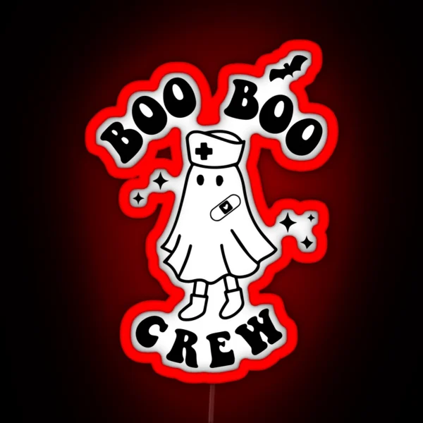 Boo Boo Cre Nurse Halloween RGB Neon Sign