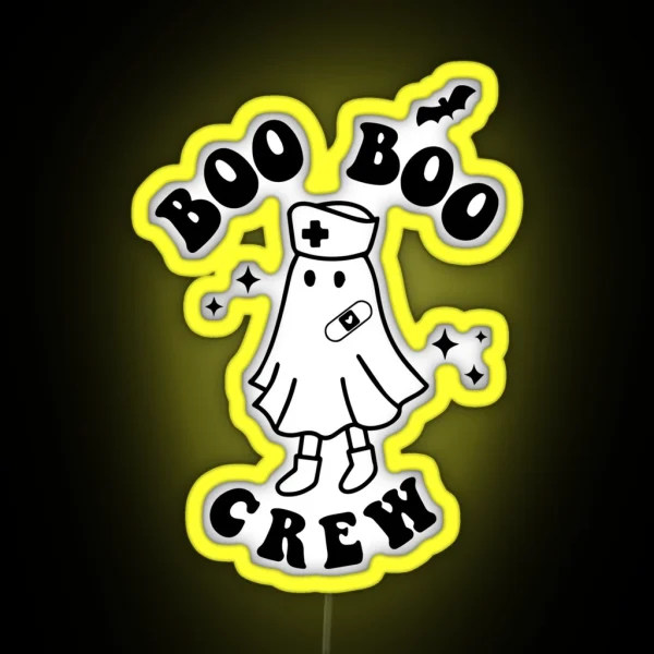 Boo Boo Cre Nurse Halloween RGB Neon Sign