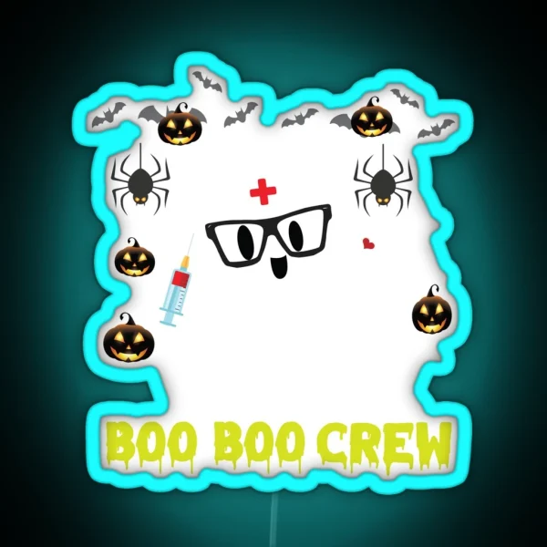 Boo Boo Crew Boo Crew Boo Boo Crew For Halloween Boo Boo Crew RGB Neon Sign