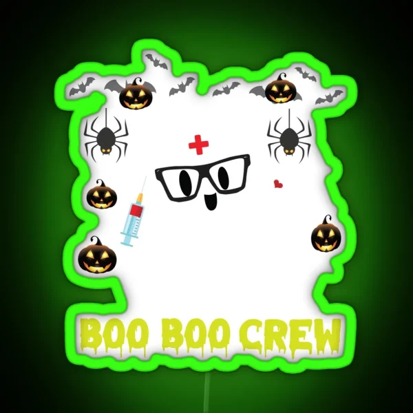 Boo Boo Crew Boo Crew Boo Boo Crew For Halloween Boo Boo Crew RGB Neon Sign