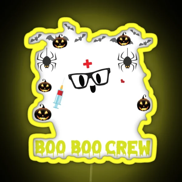 Boo Boo Crew Boo Crew Boo Boo Crew For Halloween Boo Boo Crew RGB Neon Sign