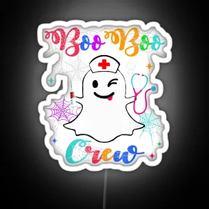 Boo Boo Crew Funny Nurse Halloween Ghost RGB Neon Sign