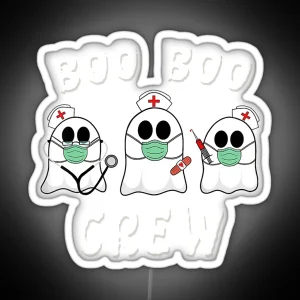 Boo Boo Crew Funny Nurse Halloween RGB Neon Sign